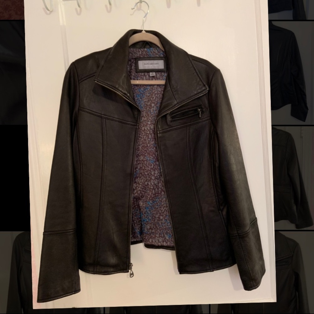 Andrew Marc New York Dark Brown Leather Jacket